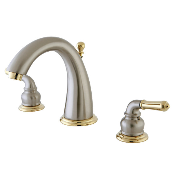 Kingston Brass 8" Widespread Bathroom Faucet, Brushed Nickel/Polished Brass KS2969